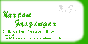marton faszinger business card